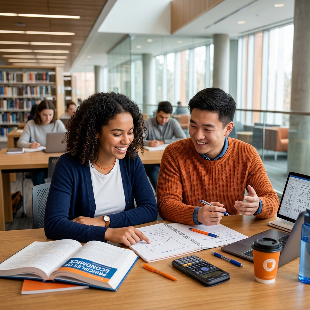 Students studying together