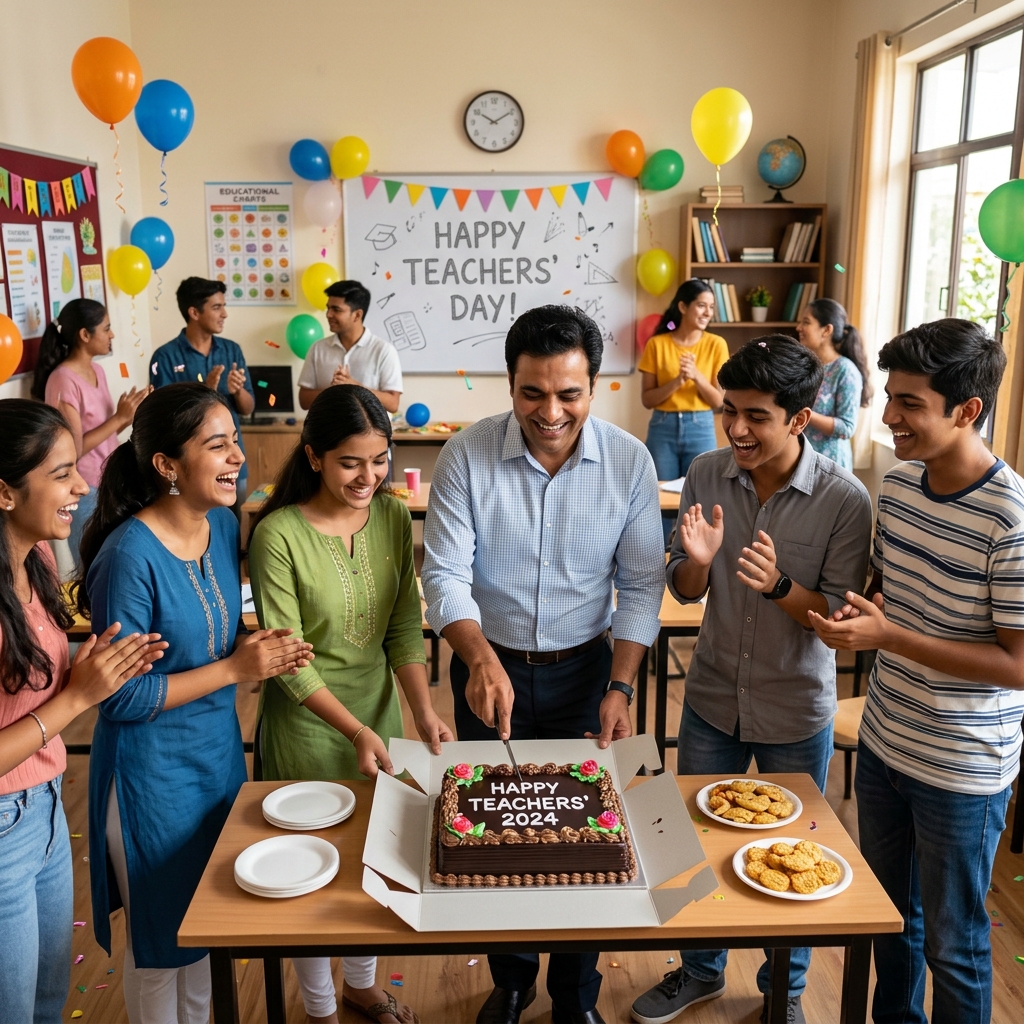 Teachers Day Celebration cake cutting